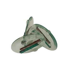 1990s Memphis Design Postmodern Glass Candle Holder Green Pink